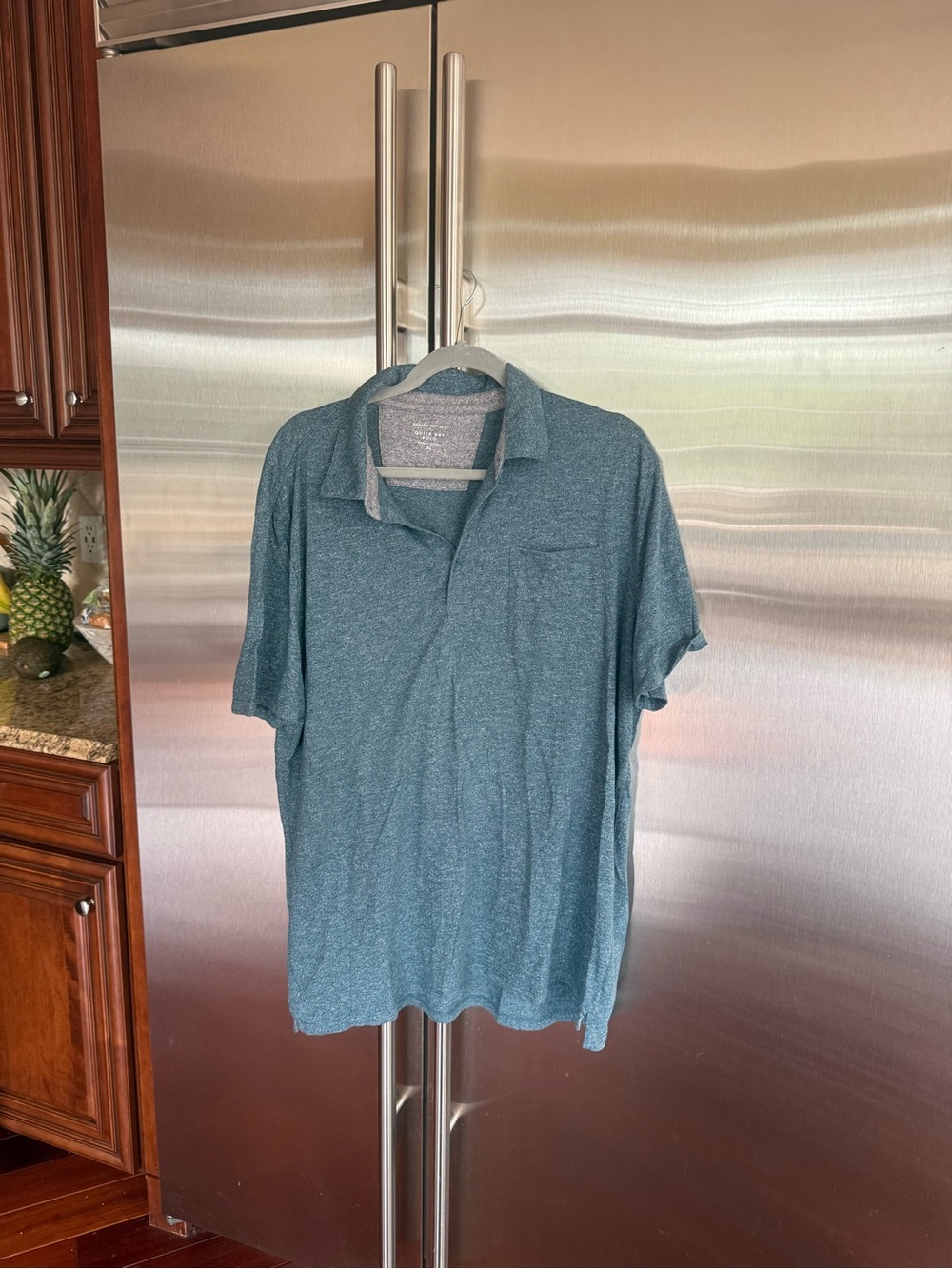 Men's Heather Teal Polo Shirt - Lightweight Casual, XL